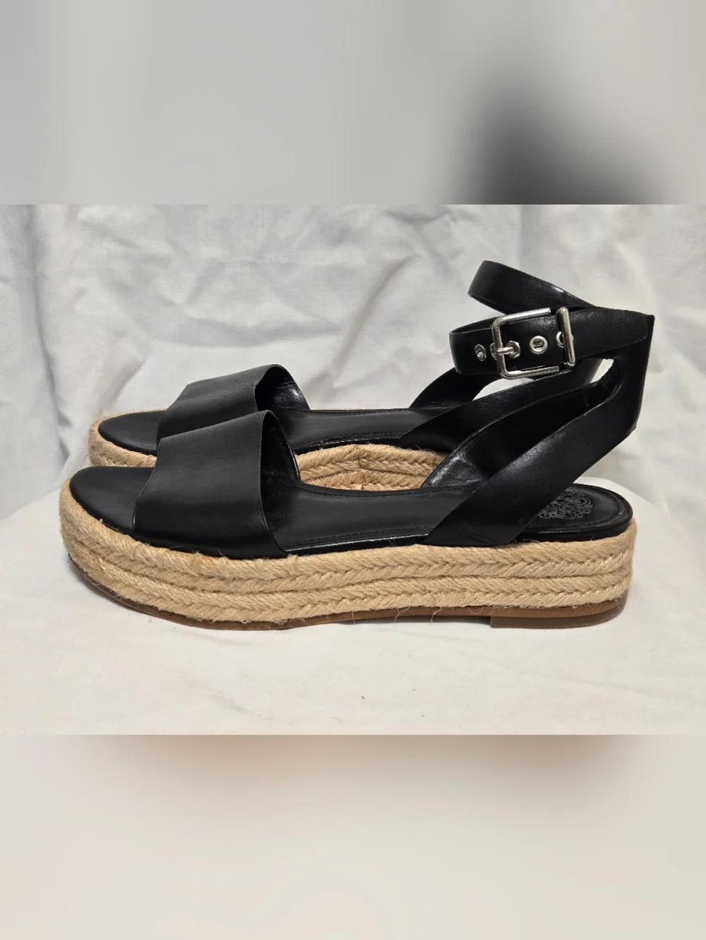 Vince Camuto Womens Espadrille Sandals Black Sz 7M - Picture 5 of 9